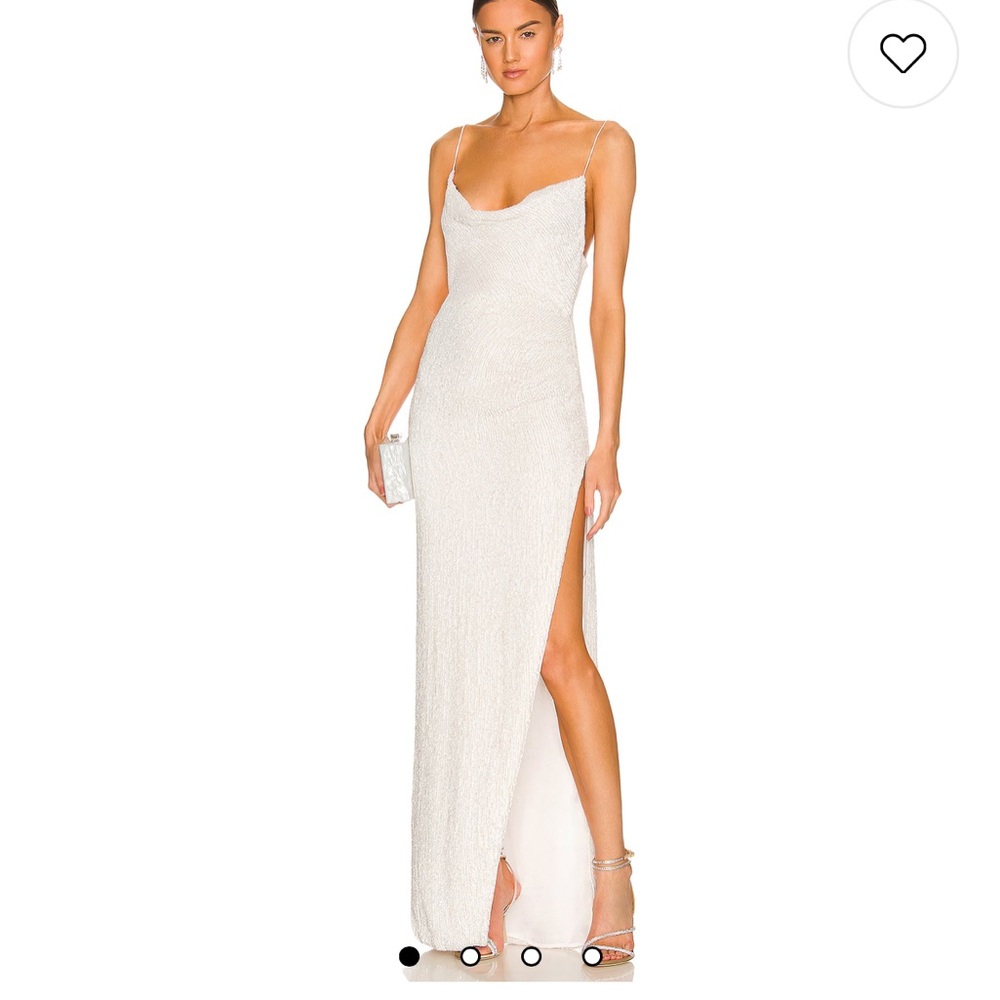Elegant White Gown with Slit - Picture 1 of 4